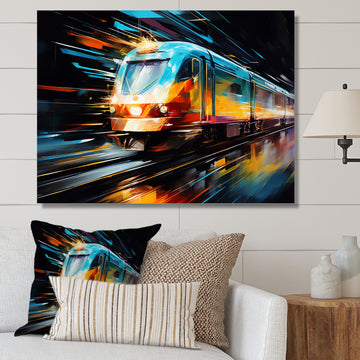 Abstracted Train Velocity - Train Canvas Wall Art